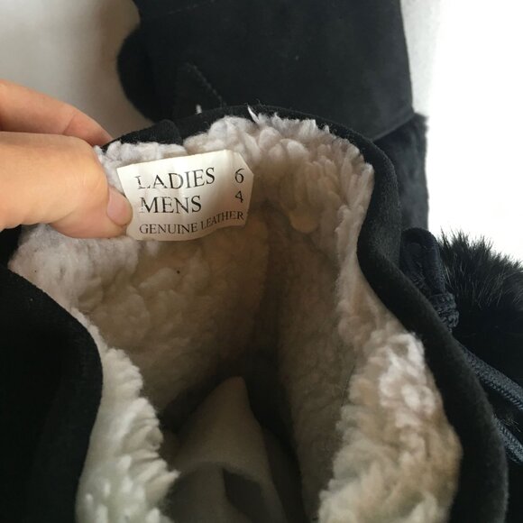 Black Suede and Fur Moccasins - Like New - Picture 10 of 10